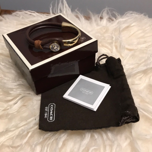 Coach leather and brass bracelet - Picture 1 of 16